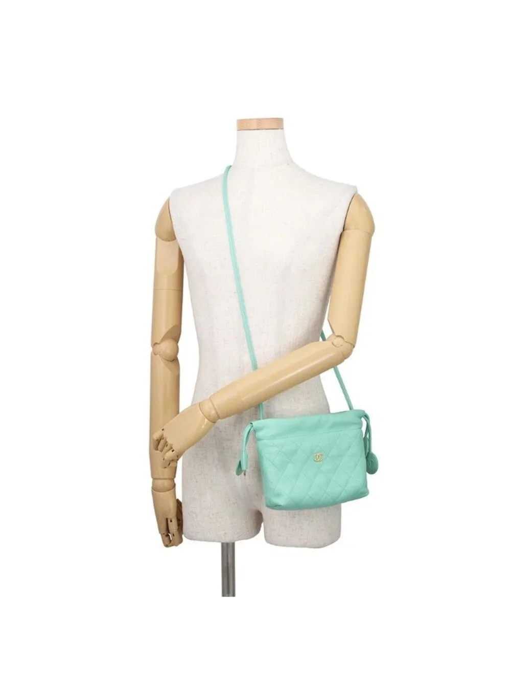 Chanel Shoulder Bag Strap Clutch Quilted CC Logo Lambskin